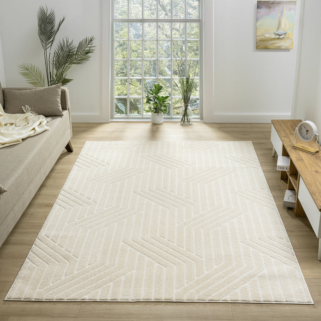 Arcadia Geometric Maze Stone Rug