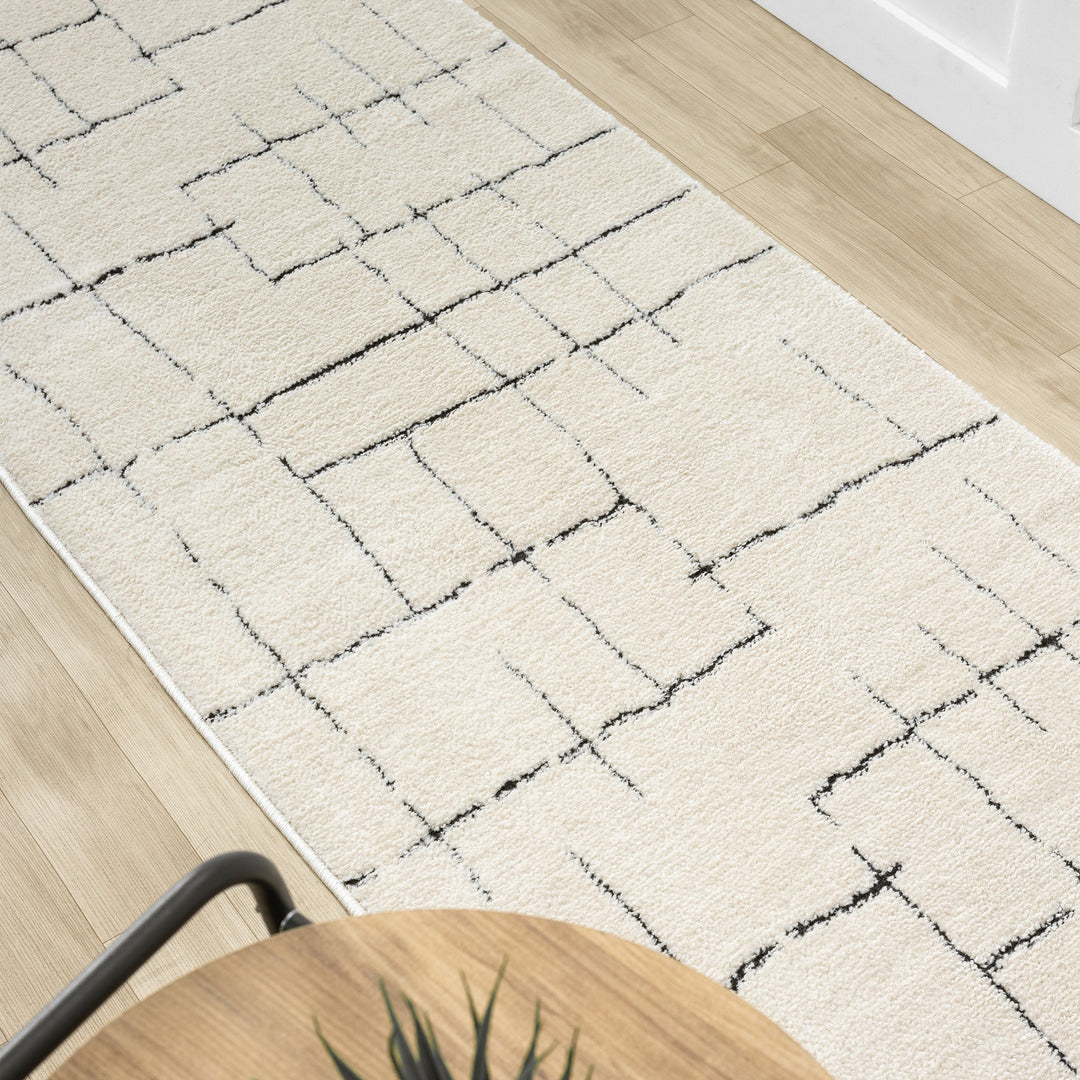 Arcadia Sketch Grid Vanilla Runner Rug