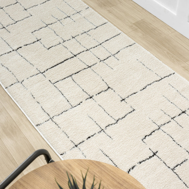 Arcadia Sketch Grid Vanilla Runner Rug