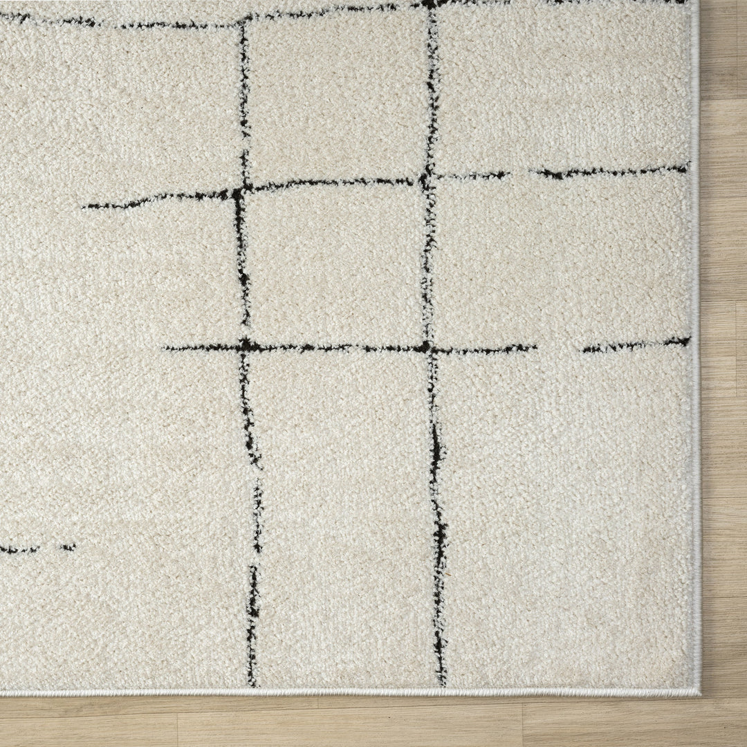Arcadia Sketch Grid Vanilla Runner Rug