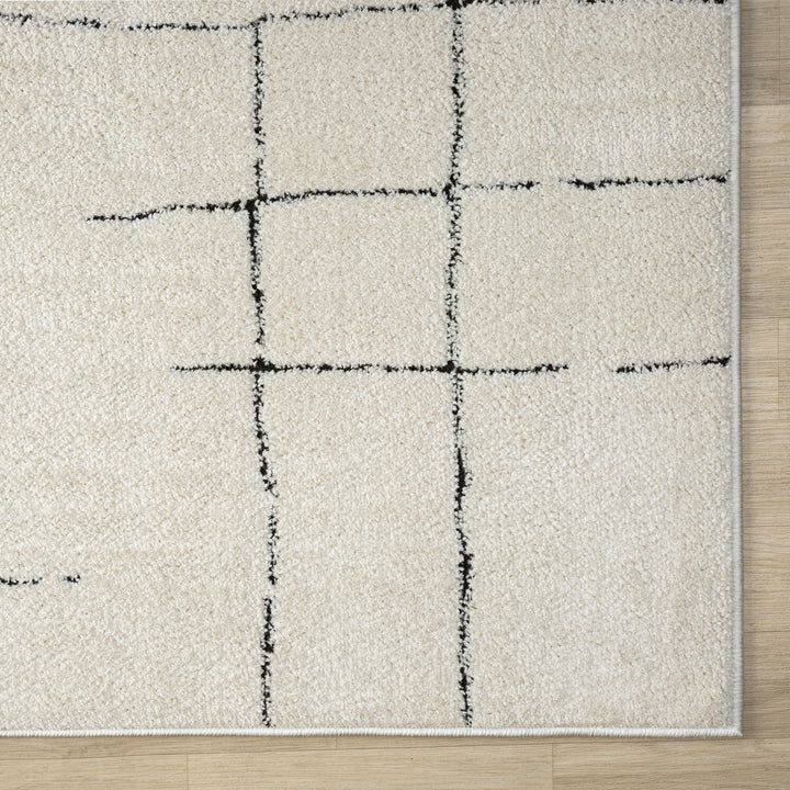 Arcadia Sketch Grid Vanilla Runner Rug