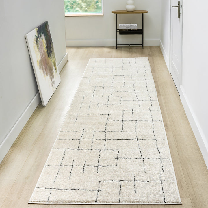 Arcadia Sketch Grid Vanilla Runner Rug