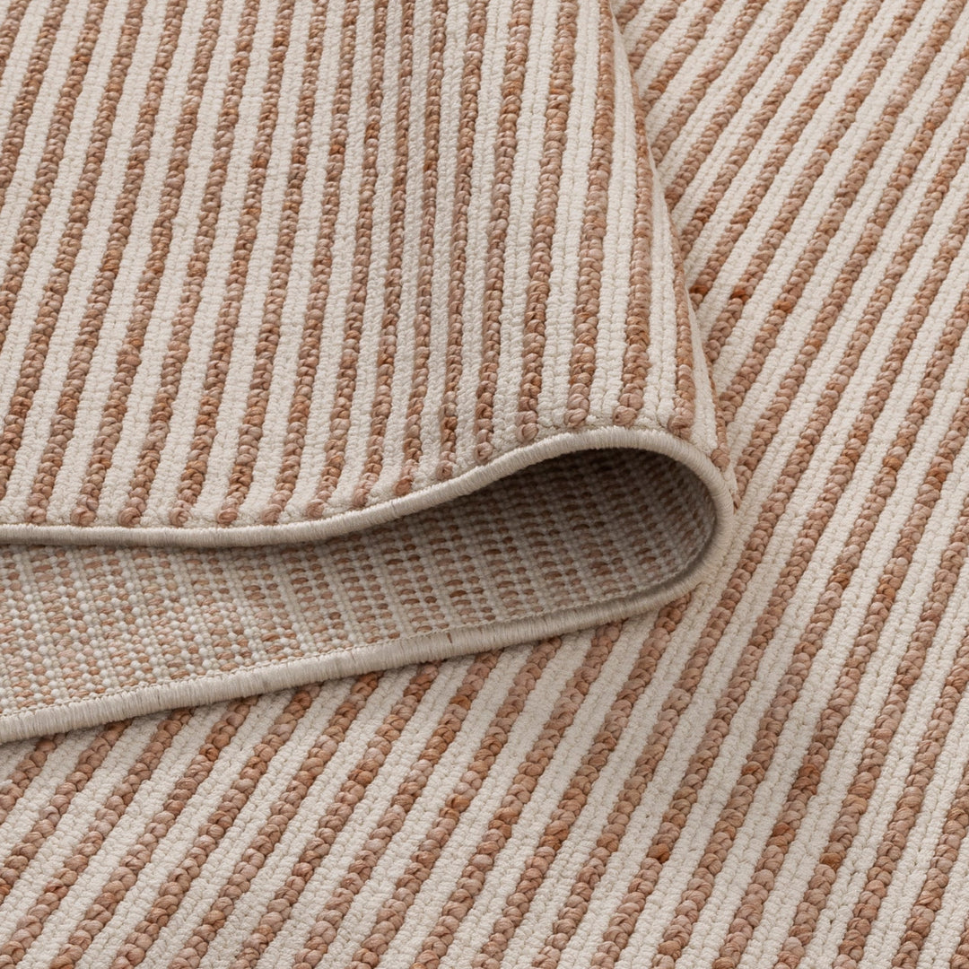 Berno Pink Ivory Loop Stripes Rug