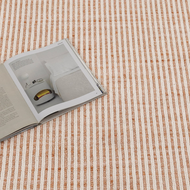 Berno Pink Ivory Loop Stripes Rug