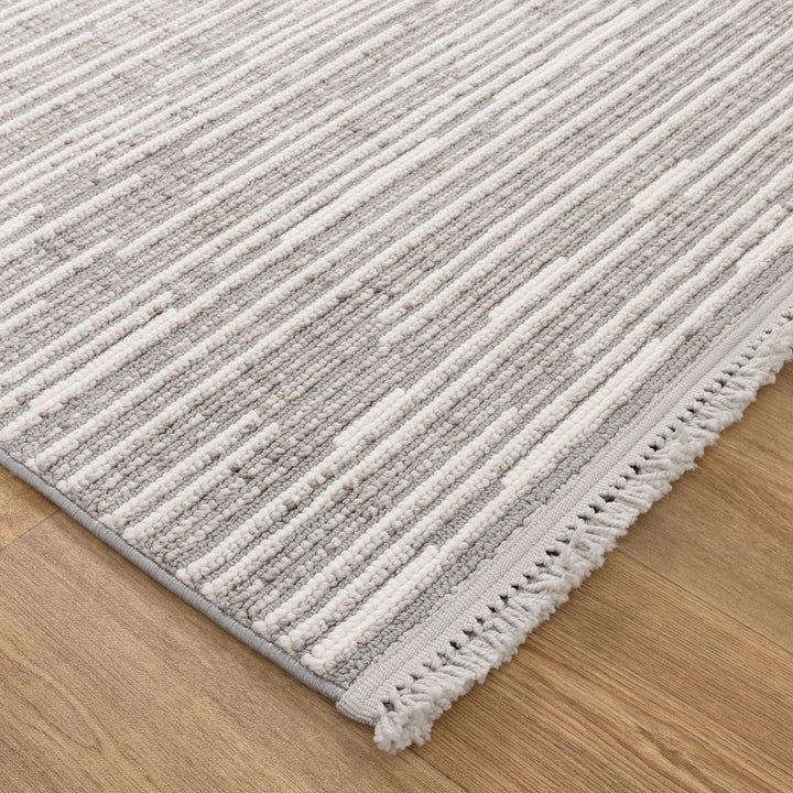 Berno Silver Ivory Loop Lines Rug
