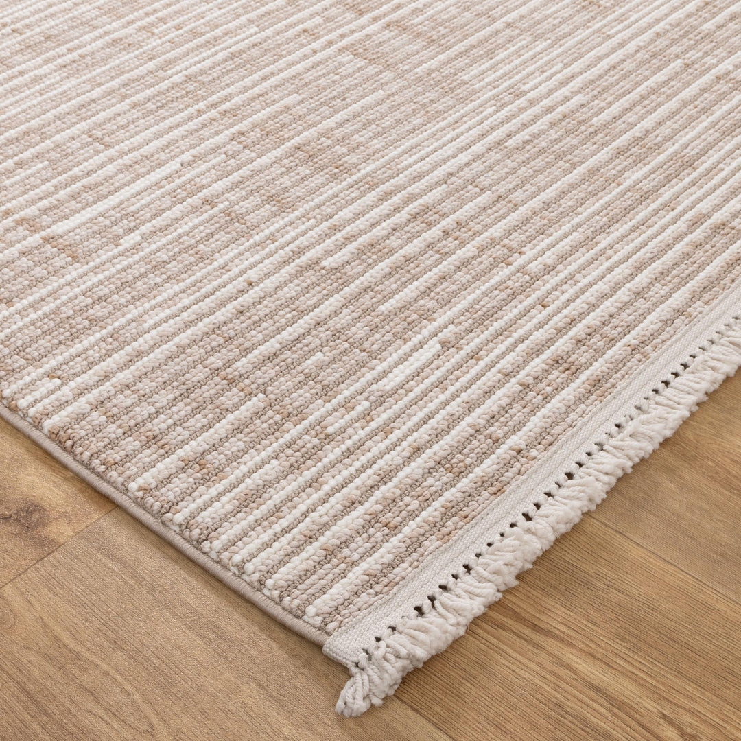 Berno Beige Ivory Loop Lines Rug