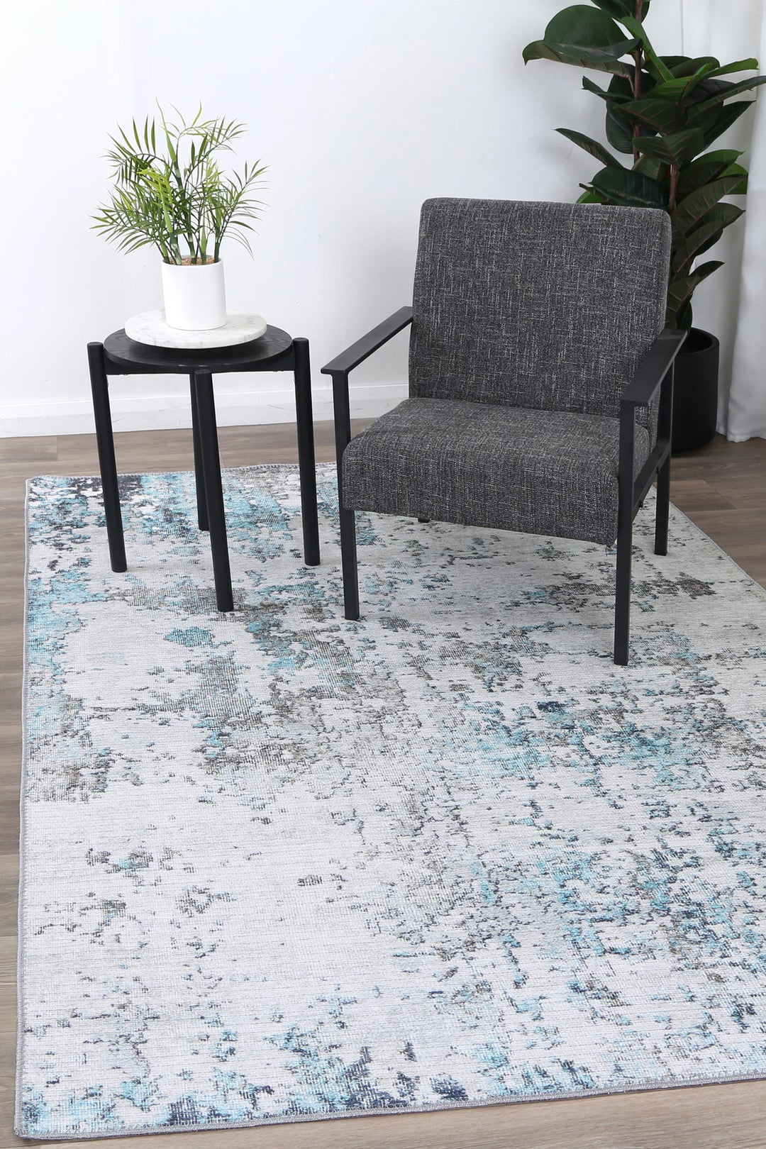 Babylon Akkad Blue Washable Rug