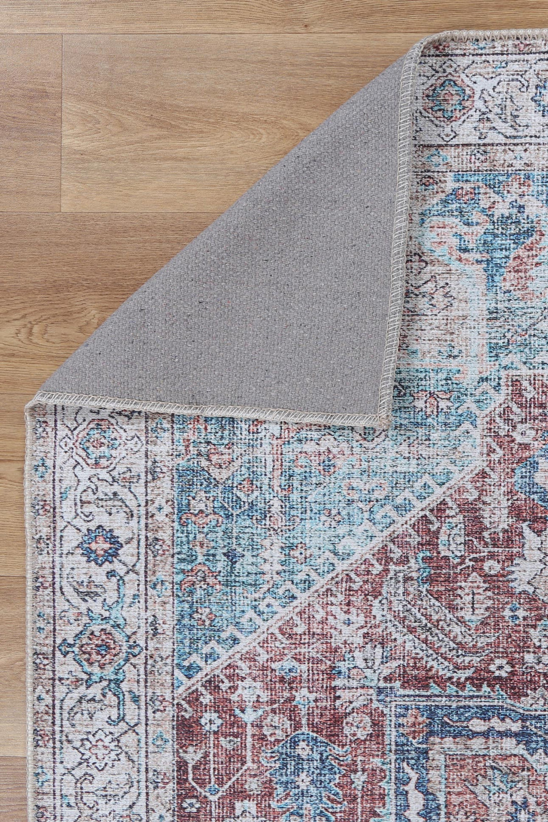 Babylon Kutha Blue Red Washable Rug