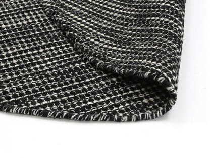 Nordic Black & White Reversible Wool Round Rug
