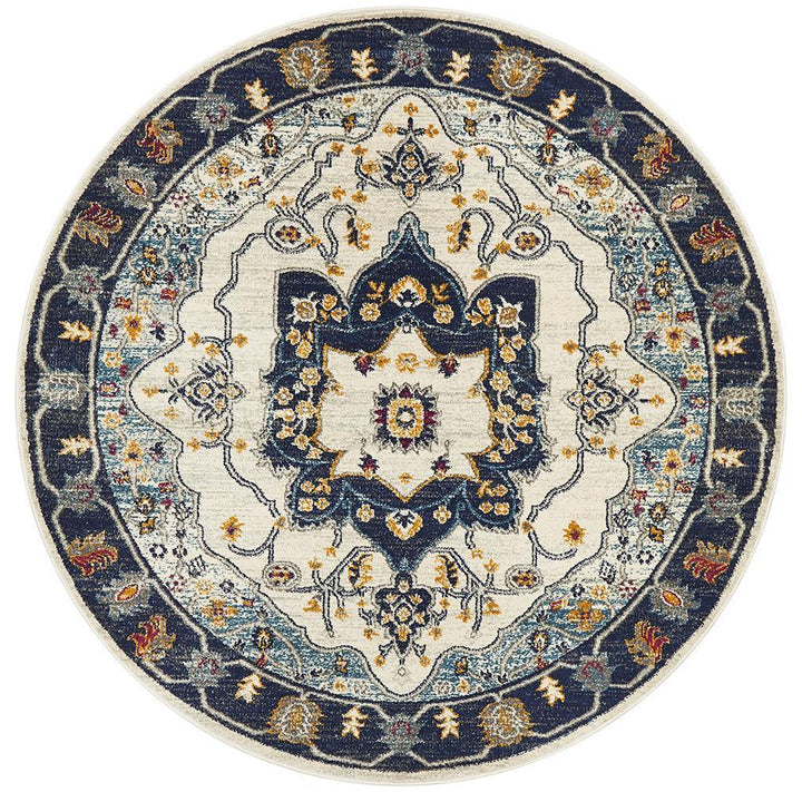 Babylon 201 Blue Round Rug