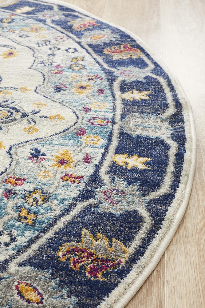 Babylon 201 Blue Round Rug