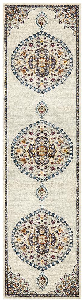 Babylon 202 White Runner Rug