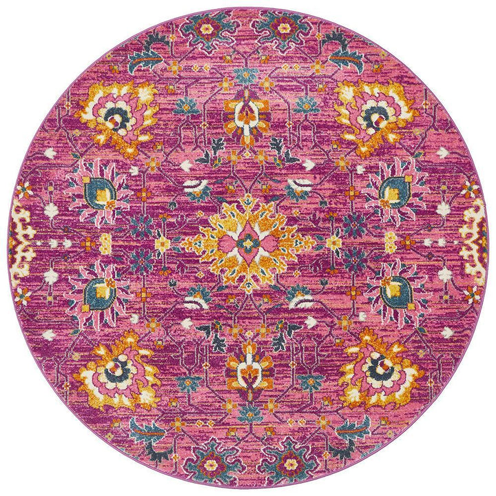 Babylon 210 Fuchsia  Round Rug