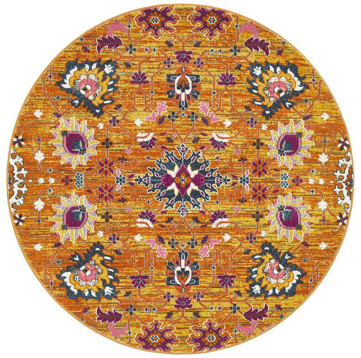 Babylon 210 Rust  Round Rug