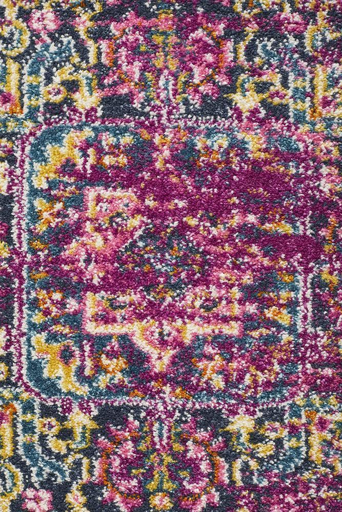 Babylon 211 Fuchsia  Round Rug