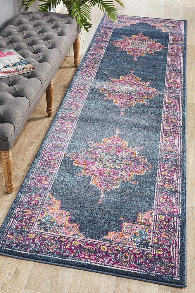 Babylon 211 Navy  Runner Rug