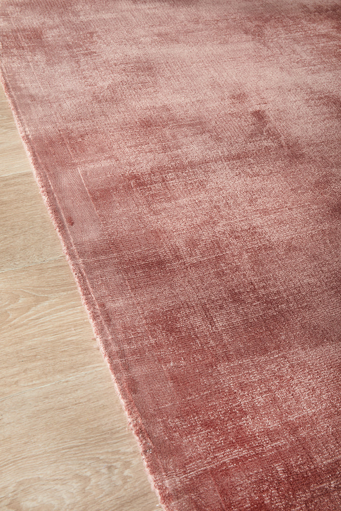 Bliss Blush Pink Minimal Luxury Viscose Rug
