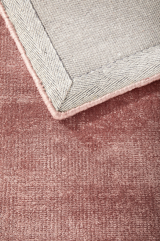 Bliss Blush Pink Minimal Luxury Viscose Rug