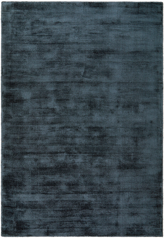 Bliss Navy Denim Minimal Luxury Viscose Rug