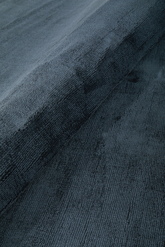 Bliss Navy Denim Minimal Luxury Viscose Rug