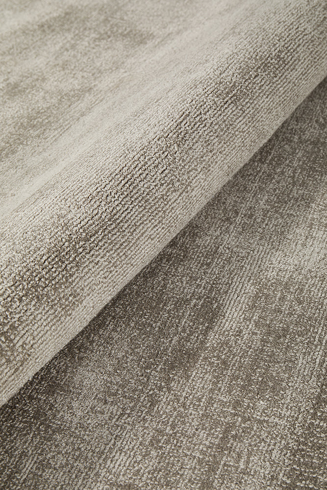 Bliss Grey Minimal Luxury Viscose Rug