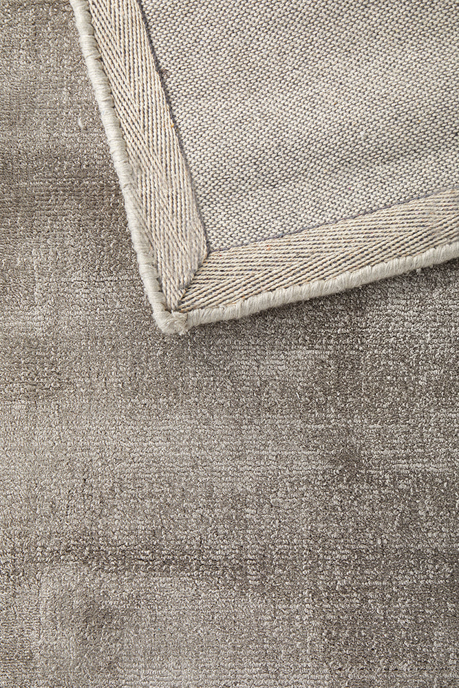 Bliss Grey Minimal Luxury Viscose Rug