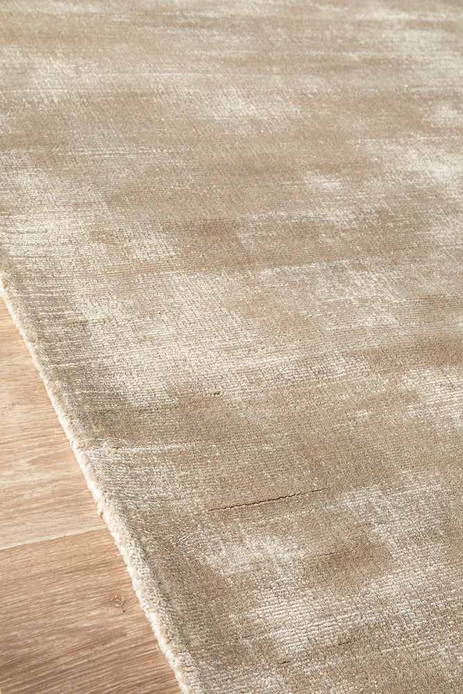 Bliss Silver Oyster Minimal Luxury Viscose Rug