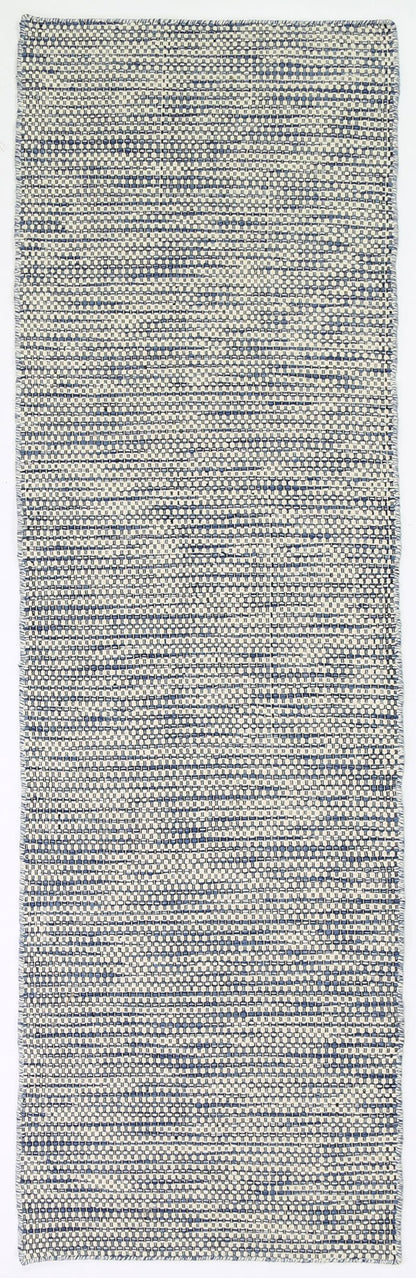 Nordic Blue Reversible Wool Runner Rug