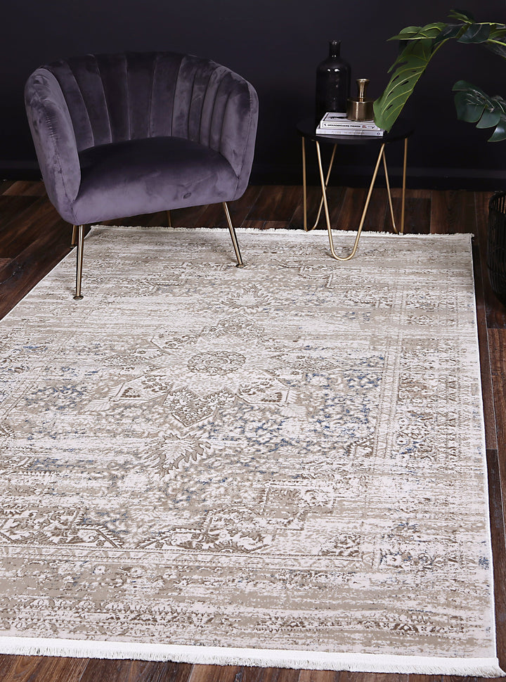 Bohemian Paradise Medalion Beige Blue Rug