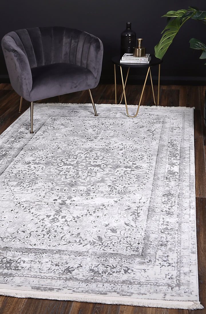 Bohemian Paradise Vintage Medalion Grey Rug