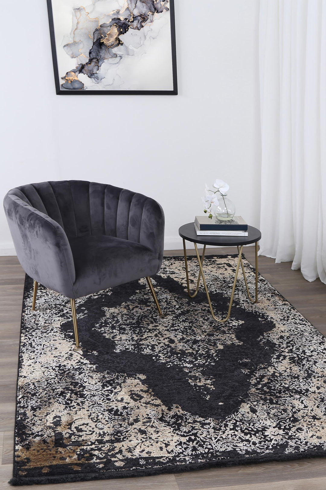 Brooklyn Distressed Medallion Gold Rug