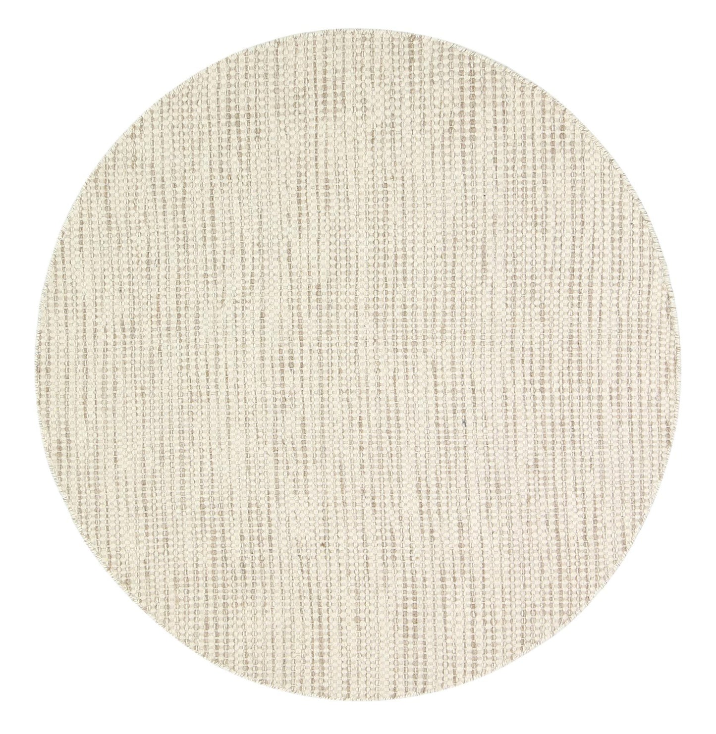 Nordic Beige Reversible Wool Round Rug