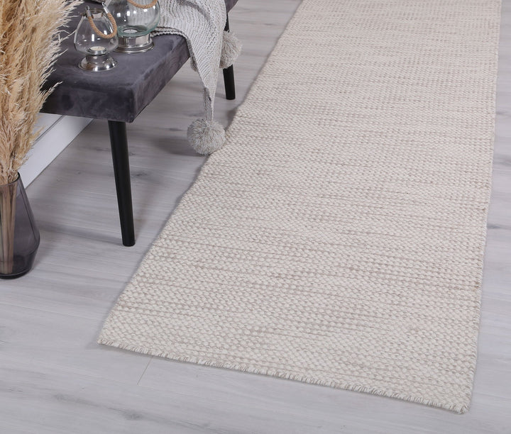 Nordic Beige Reversible Wool Runner Rug