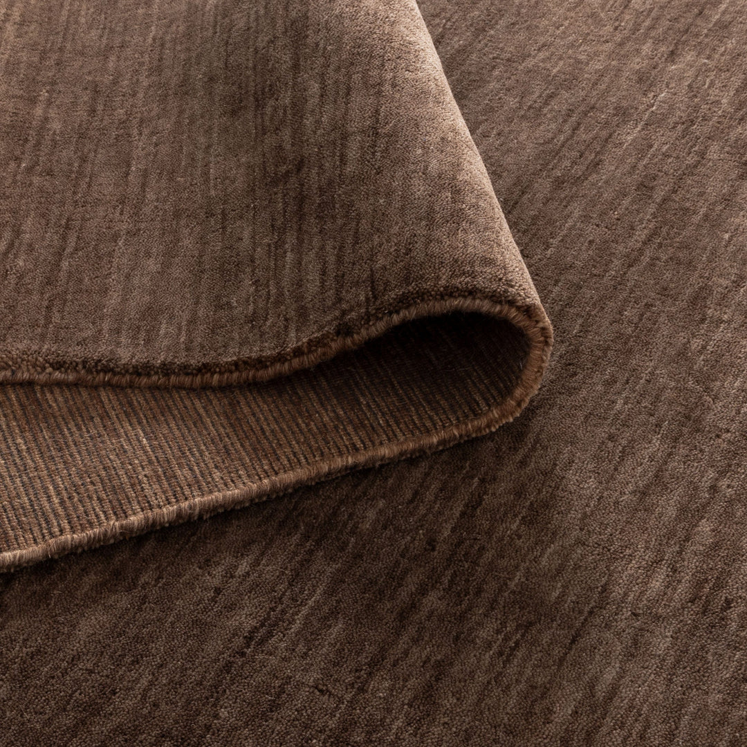 Charleston Hand-Knotted Wool Rug Brown