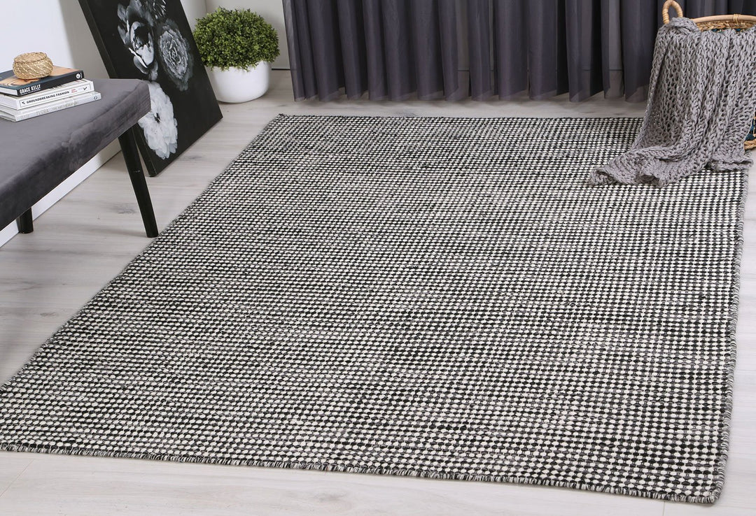 Nordic Charcoal Reversible Wool Rug