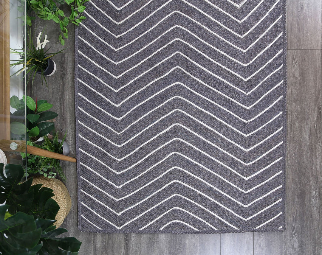 Artisan Grey Natural Chevron Rug