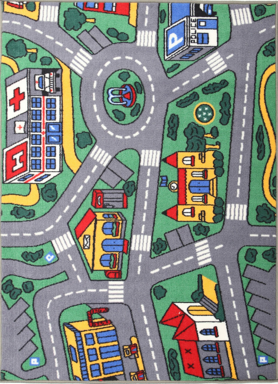 City Road Map Non Slip Kids Rug