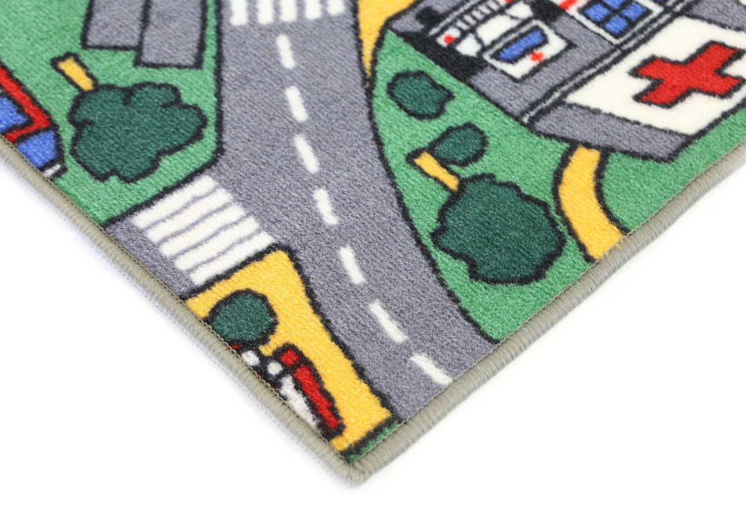 City Road Map Non Slip Kids Rug