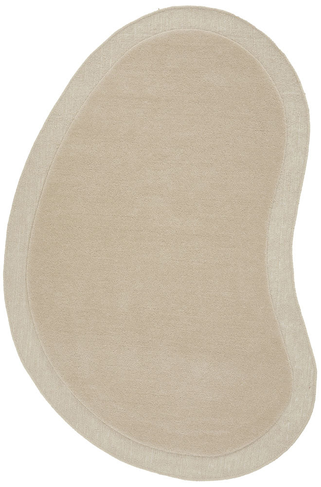 Cleo Organic Curved Shaped Beige Rug