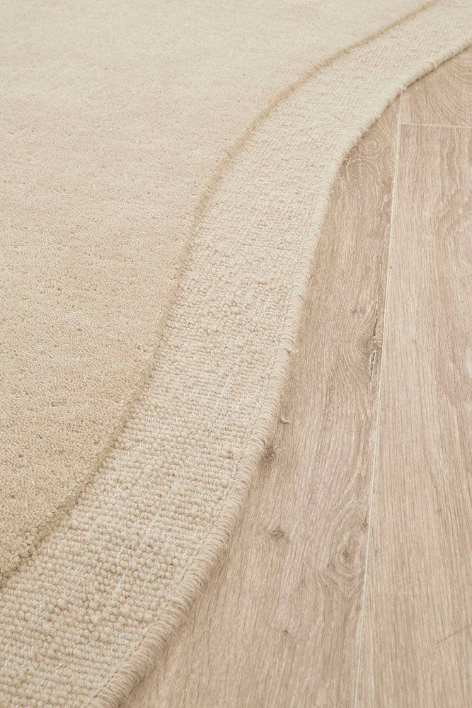 Cleo Organic Curved Shaped Beige Rug