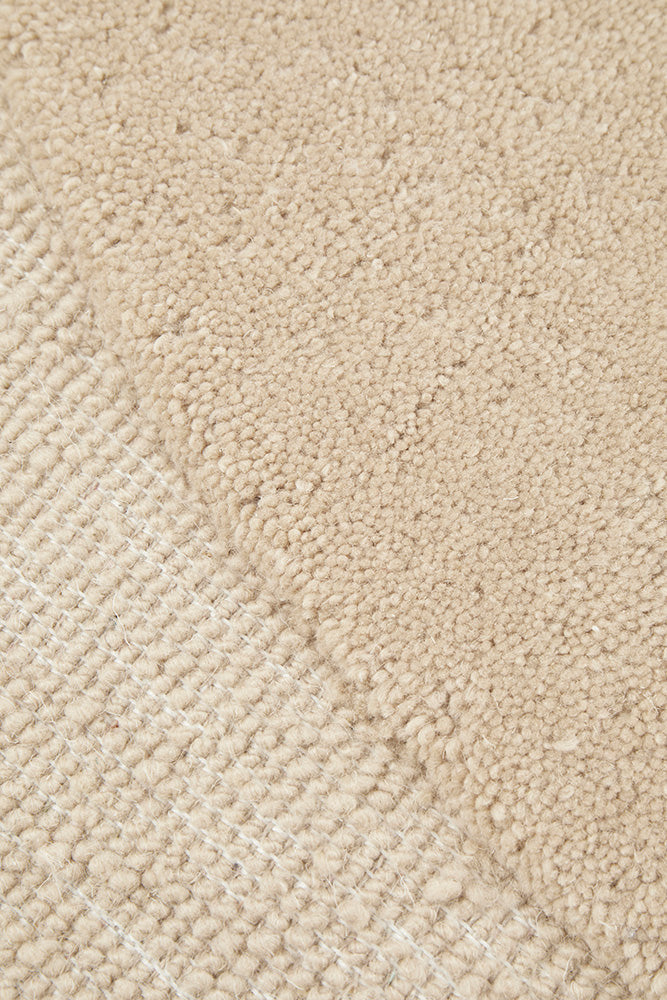 Cleo Organic Curved Shaped Beige Rug
