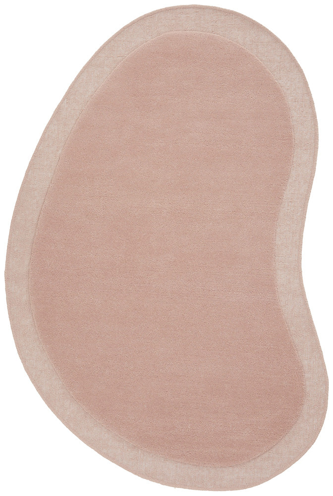 Cleo Organic Curved Shaped Blush Pink Rug