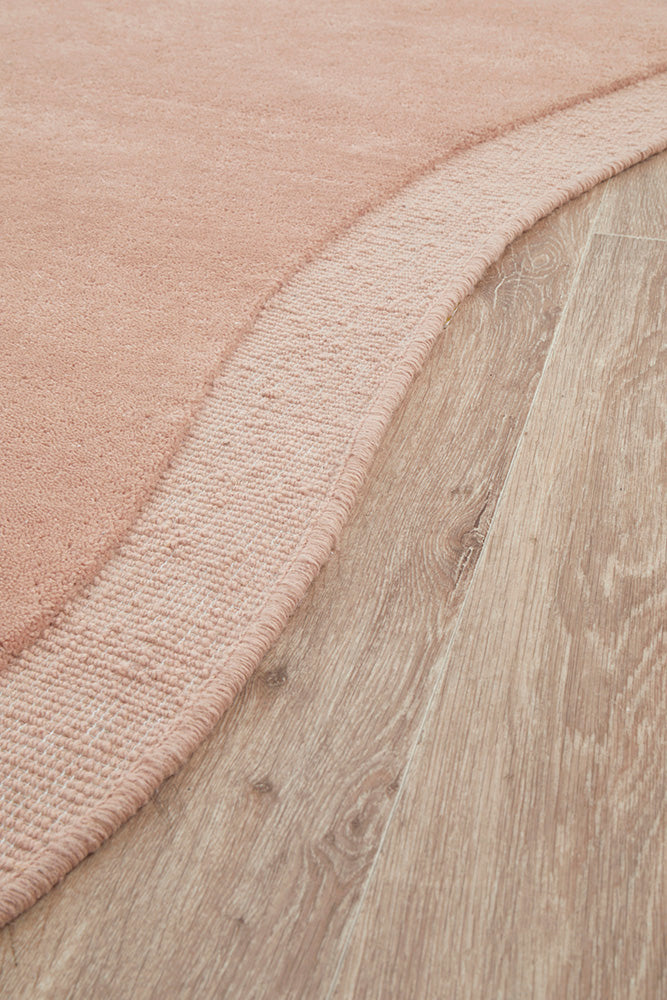 Cleo Organic Curved Shaped Blush Pink Rug