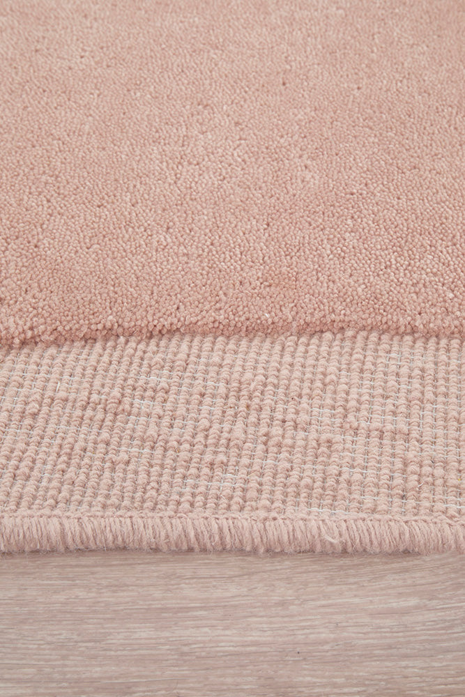Cleo Organic Curved Shaped Blush Pink Rug