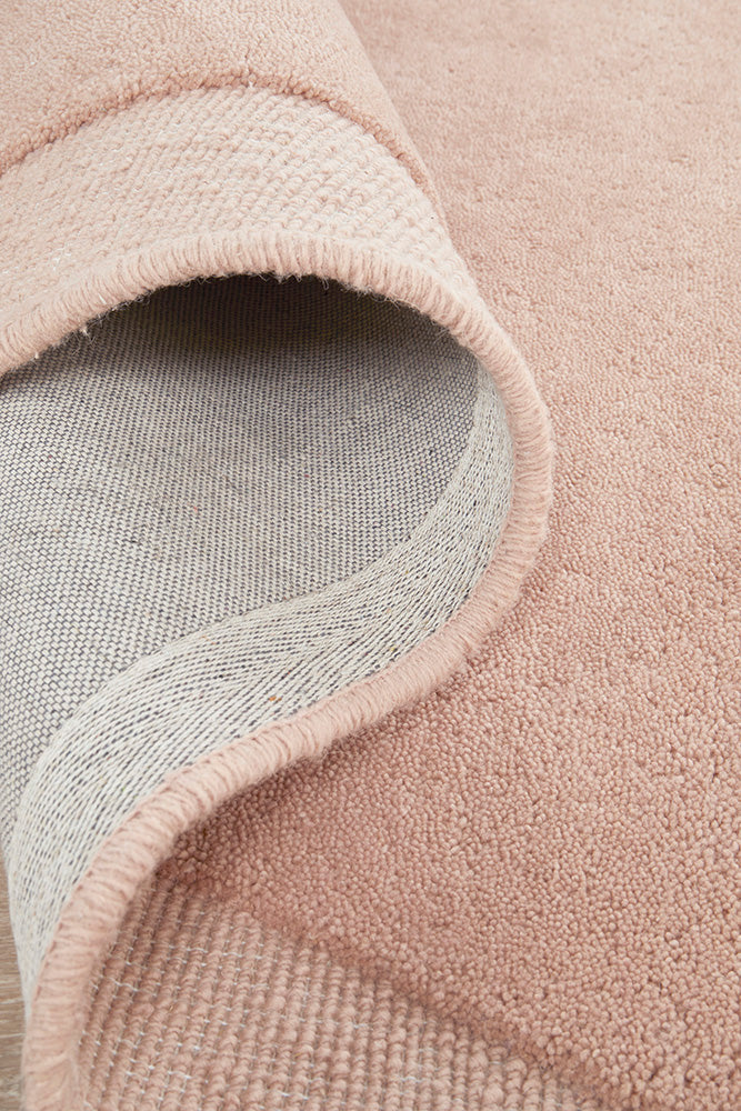 Cleo Organic Curved Shaped Blush Pink Rug