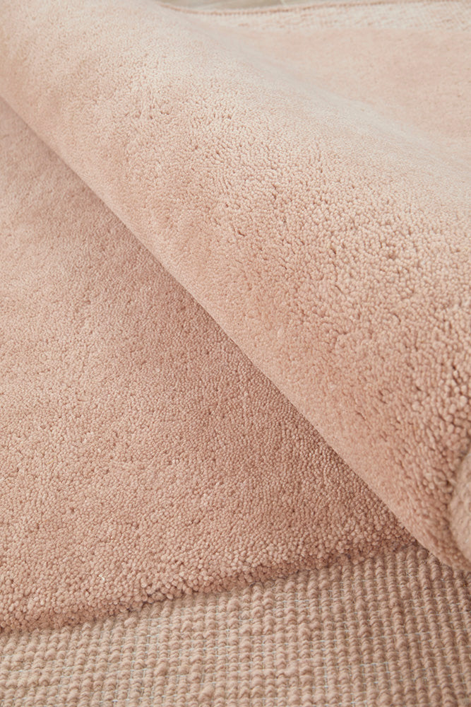 Cleo Organic Curved Shaped Blush Pink Rug