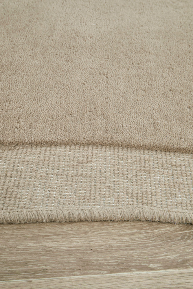 Cleo Organic Curved Shaped Latte Beige Rug