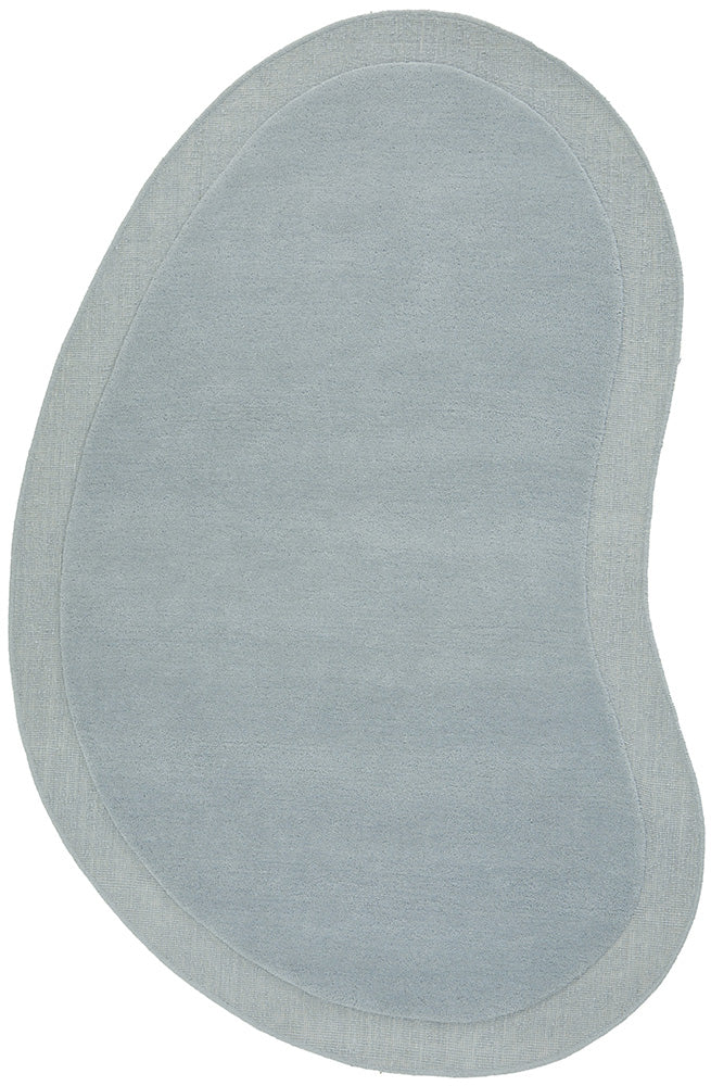Cleo Organic Curved Shaped Sky Blue Rug