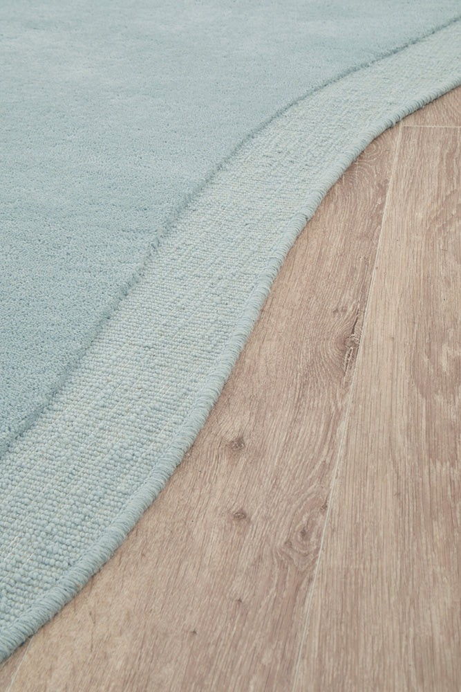 Cleo Organic Curved Shaped Sky Blue Rug