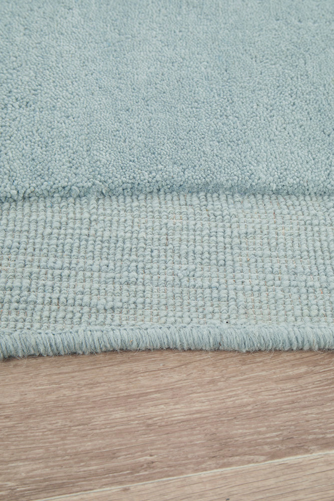 Cleo Organic Curved Shaped Sky Blue Rug
